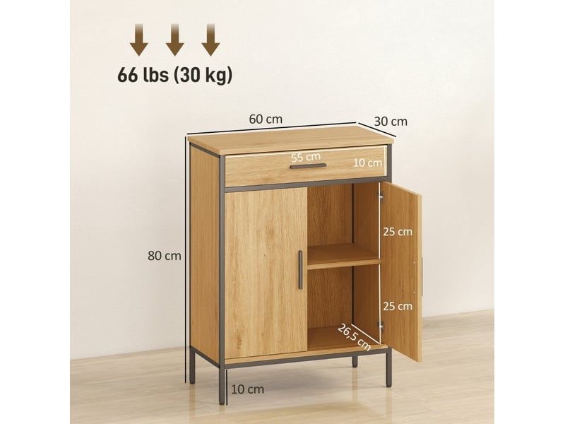  Meuble de salle de bains 2 portes et tiroir style industriel 60 cm evryae  - Conforama D