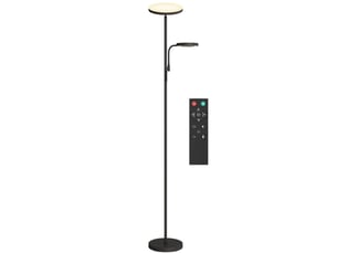 Lampadaire led,25x25x175 cm,meulva,42 w éclairage réglable,métal et pc,noir