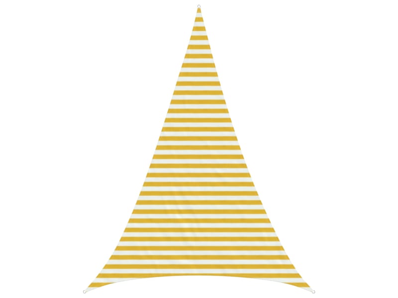  Voile d'ombre - voile d'ombrage - voile parasol 5 x 6 x 6 m hdpe triangulaire jaune et blanc  - Conforama B