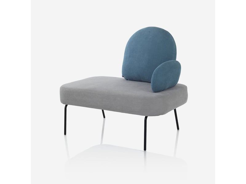 Canapé d'angle rembourré avec dossier et accoudoirs en tissu kiki - turquoise - Conforama A