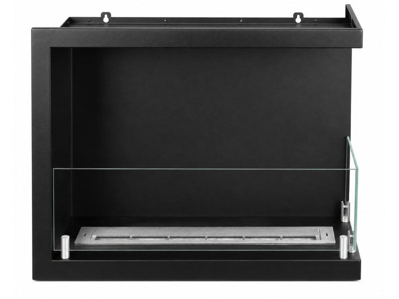  Sutri 60 - cheminée d'angle droite encastrable au bioéthanol 60x45x22,4 cm avec brûleur en acier de 1,5 litre  - Conforama C