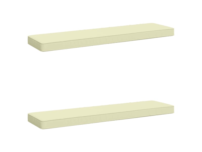  Lot de 2 coussins de banc, coussins d'assise vught 100 % polyester crème cf58446  - Conforama A