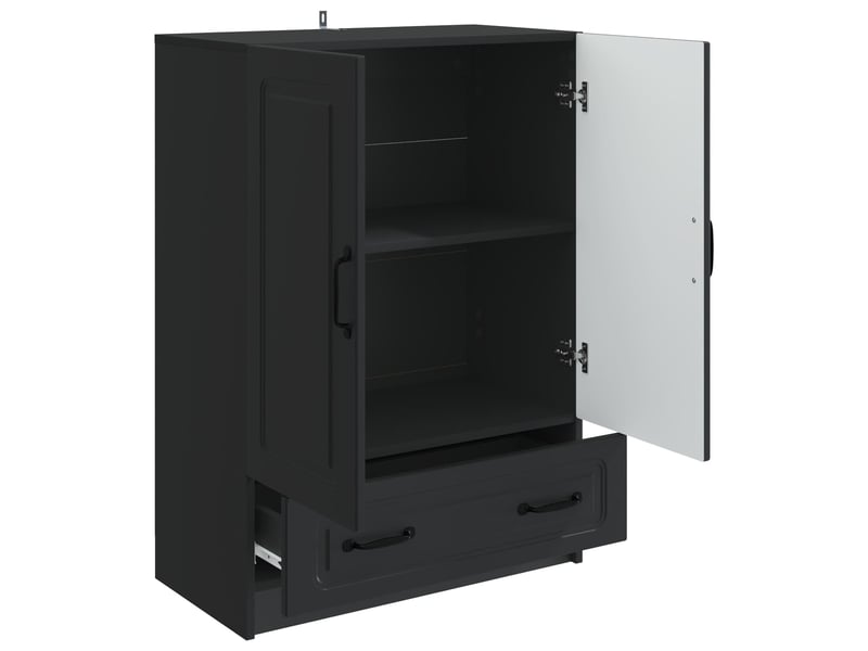  Buffet - bahut - meuble de rangement avec tiroir noir 66 x 34,5 x 92 cm bois d'ingénierie  - Conforama D
