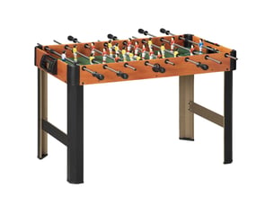 Baby-foot sur pied 118x104x69 cm – marron – compteur de points, 2 balles et poignées antidérapantes noires
