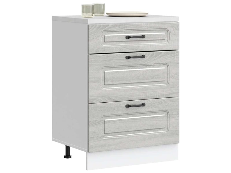 Meuble de rangement, armoire de cuisine kalmar sonoma gris bois d'ingénierie shl8493 - Conforama B
