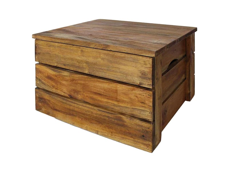 Ensemble de caisse de rangement 2 pcs bois d'acajou massif - Conforama C