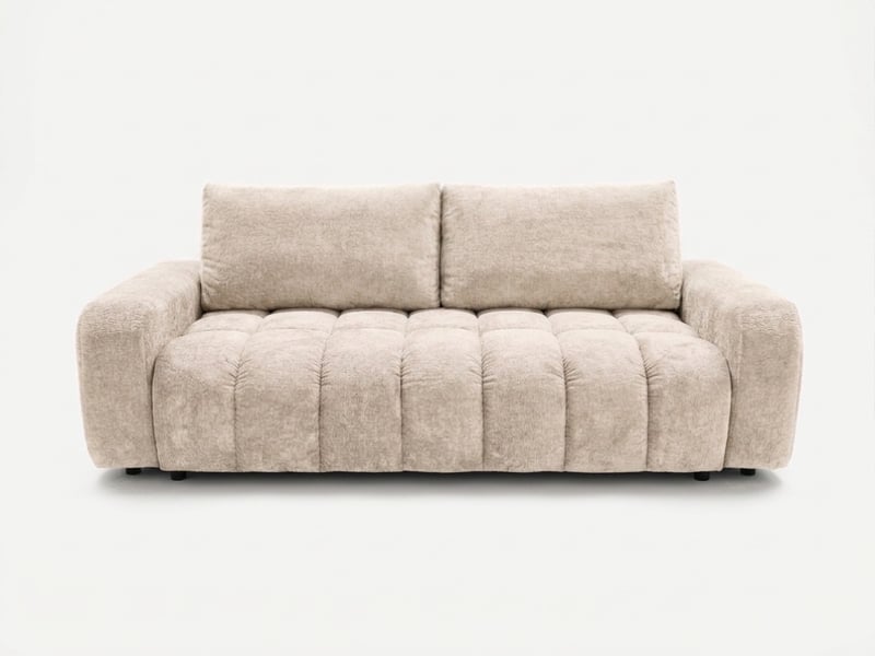  Bobochic canapé droit convertible 3 places jules tissu lisse beige JULES - Conforama A