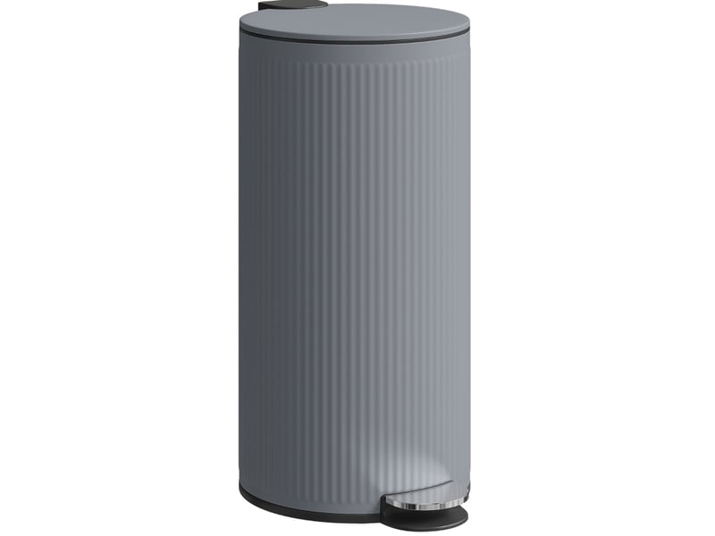  Poubelle à pédale 30 l 36 x 30 x 60,5 cm gris foncé métal, couvercle amorti avec seau amovible  - Conforama A