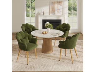 Fauteuil fixe <strong>HAUSS SPOLE</strong> <strong></strong> Tissu bouclette vert vendu Par 4