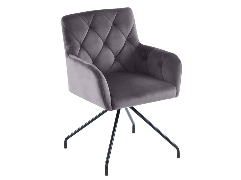  Lot de 2 chaises 55x49x85 cm, chaises de salle à manger, velours gris foncé, dossier enveloppant ergonomique, assise standard  - Conforama A