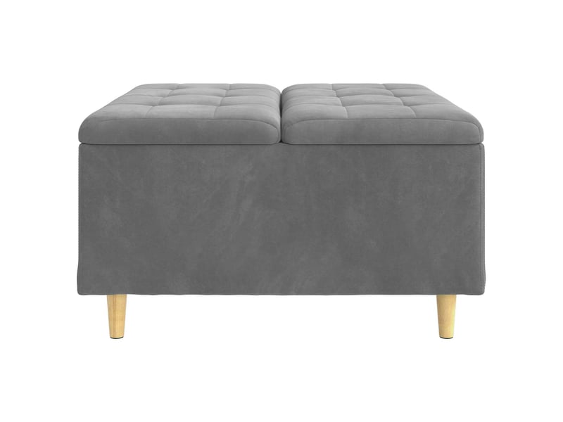  Ottoman, repose pied salon avec rangement gris foncé 80x80x45 cm velours  - Conforama E