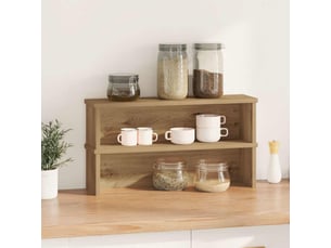 Lot de 2 étagères de cuisine empilables, étagères de rangement chêne artisanal 60x15x16cm cf42796