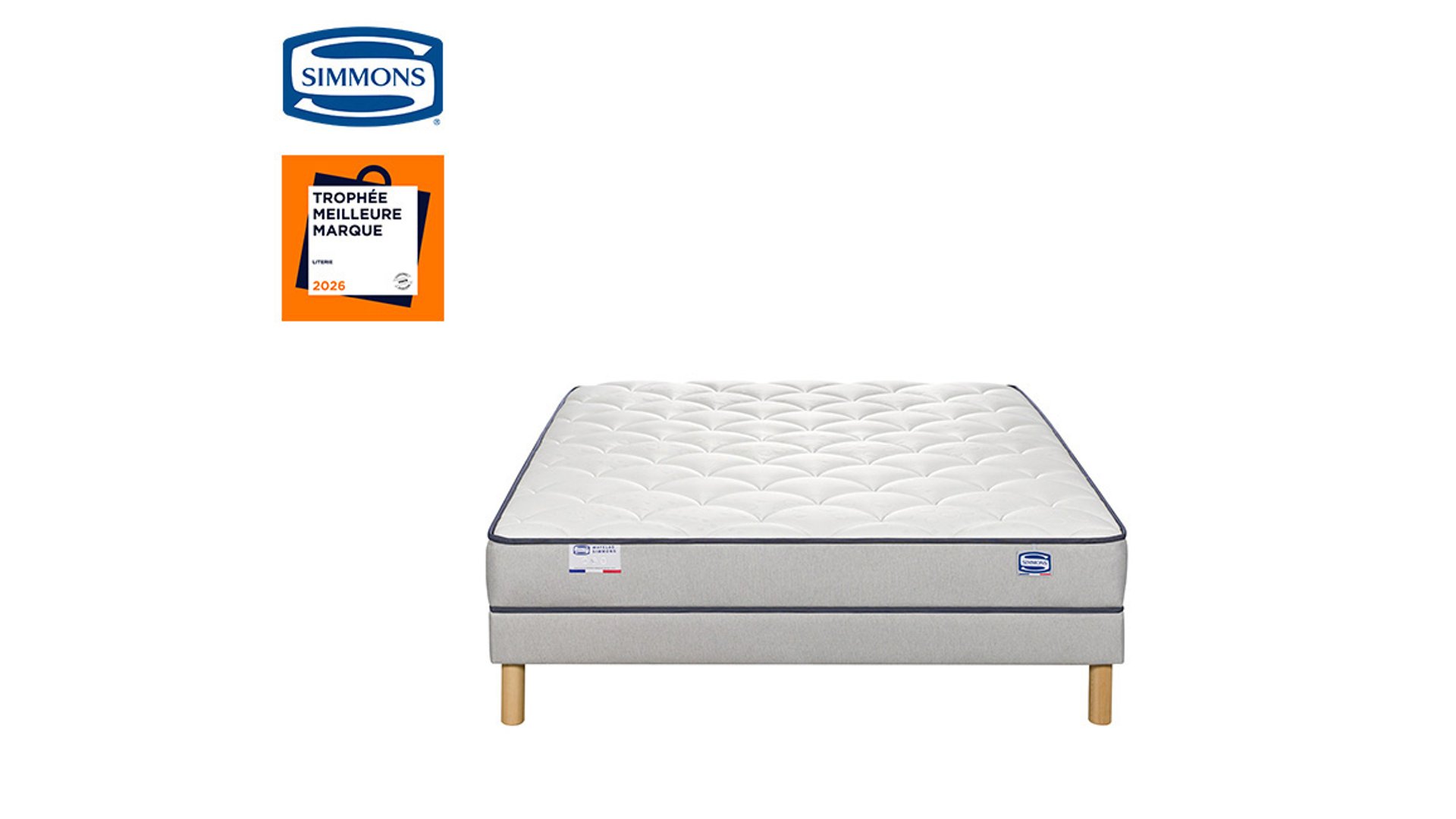 SIMMONS Matelas + sommier Ressorts 140x190 cm SIMMONS SYNCHRO LIGHT blanc 15 Conforama