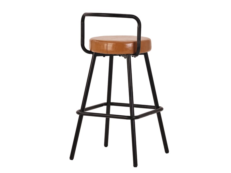  Lot de 4 tabourets de bar,37x37x90,5 cm,avec dossier,similicuir,marron  - Conforama A