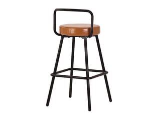 Lot de 4 tabourets de bar,37x37x90,5 cm,avec dossier,similicuir,marron