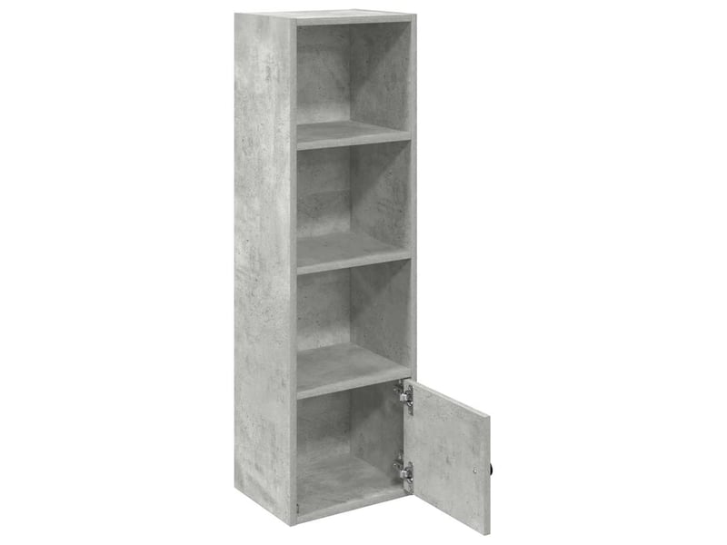  Bibliothèque, meuble de rangement salon gris béton 31x24x102 cm bois d'ingénierie  - Conforama D