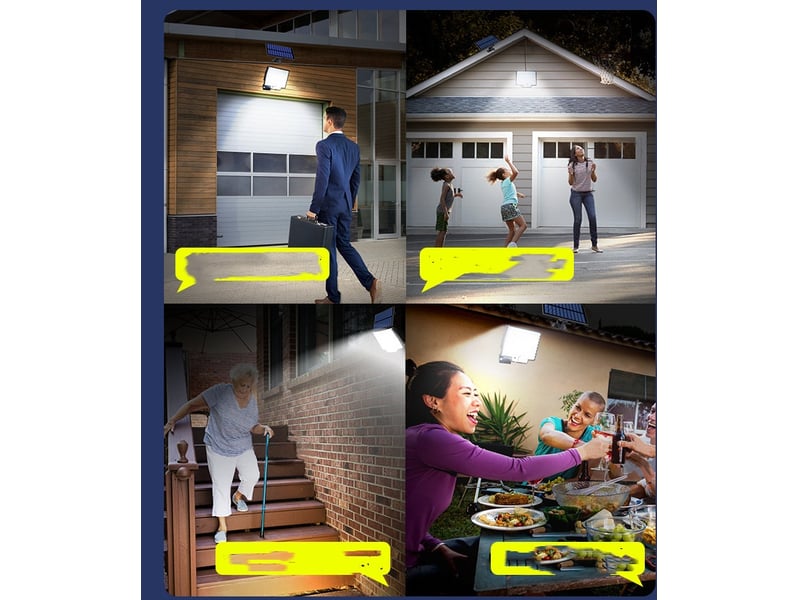  Kit de panneau solaire avec luminaire 106 led – spot solaire ip65 étanche  - Conforama D
