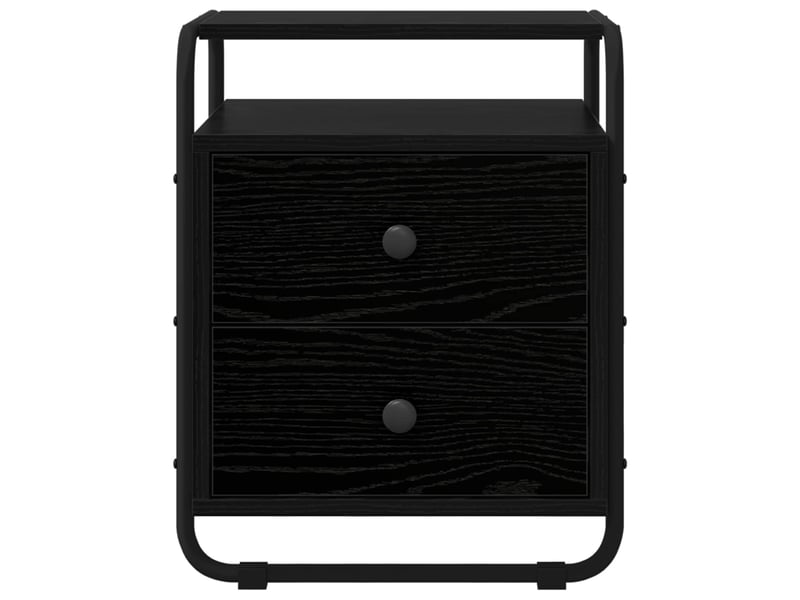  Table de chevet - cabinet de chevet - table de nuit 2 pc chêne noir bois d'ingénierie  - Conforama E
