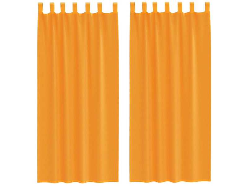  Lot de 2 rideaux en voile, voilages avec boucles orange 140x245 cm cf44310  - Conforama A