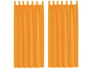 Lot de 2 rideaux en voile, voilages avec boucles orange 140x245 cm cf44310