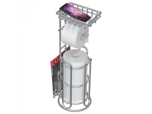 Mega roll toilet paper holder stainless steel bathroom tissue holder stand tp dispenser with phonewipe shelf & magazine rack