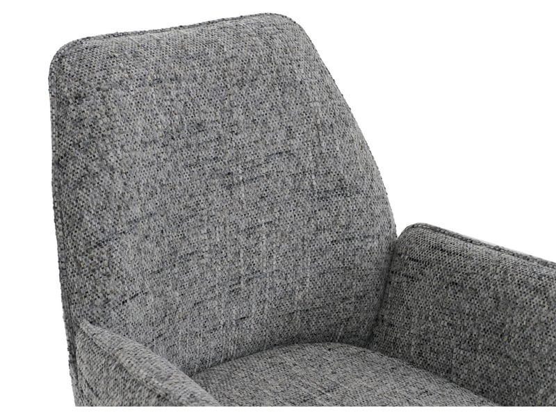  Lot de 6 chaises de salle à manger hwc-g67, pivotantes, position automatique, métal, chenille (410 gm²) - piètement crème, gris clair  - Conforama E