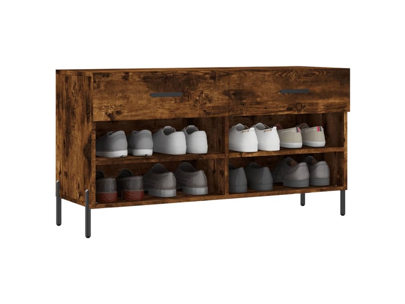  Banc à chaussures, meuble à chaussures chêne fumé 102x35x55 cm bois d'ingénierie shl6573  - Conforama C