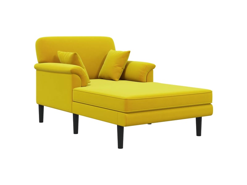  Chaise longue, chaise de salon jaune velours cf28603  - Conforama A