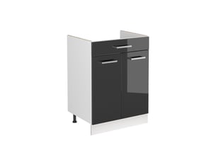 Vicco meuble bas sous-évier, anthracite haute brillanceblanc, 60cm sans plan de travail