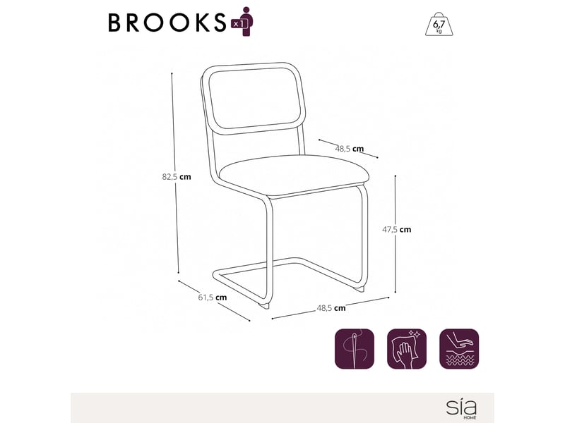  Lot de 2 chaises en velours texturé crème brooks SC62VTCR - Conforama E