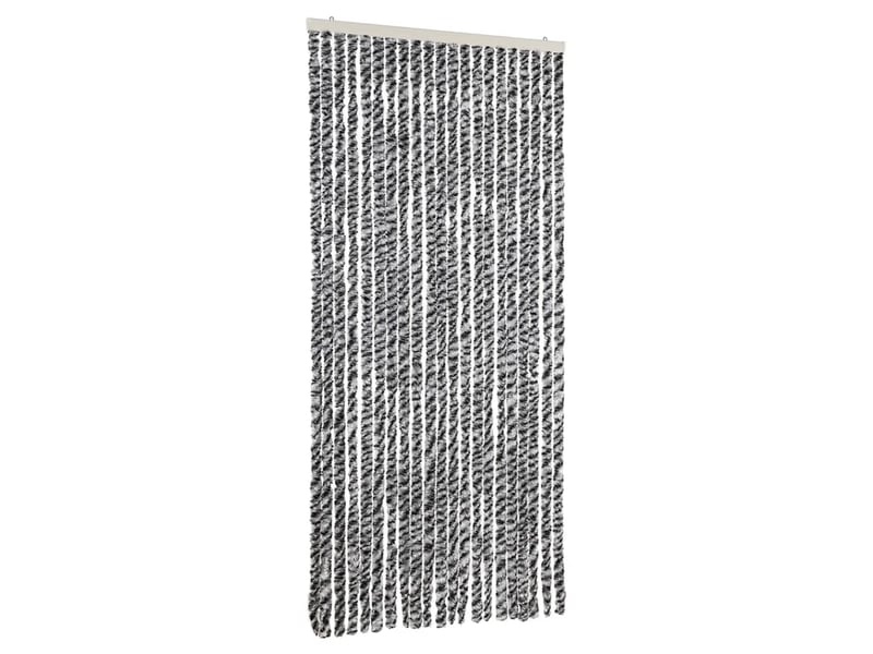  Rideau anti-mouches, moustiquaire gris et noir et blanc 90x220 cm chenille cf43558  - Conforama A