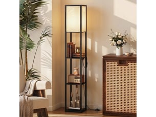 Lampe sur pied led 26x26x161 cm dimmable mdf noire