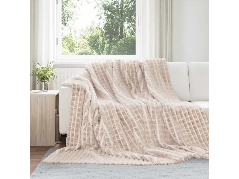 Couverture jetée de canapé 6 pcs beige 270x240 cm 10.5 kg toison  - Conforama B