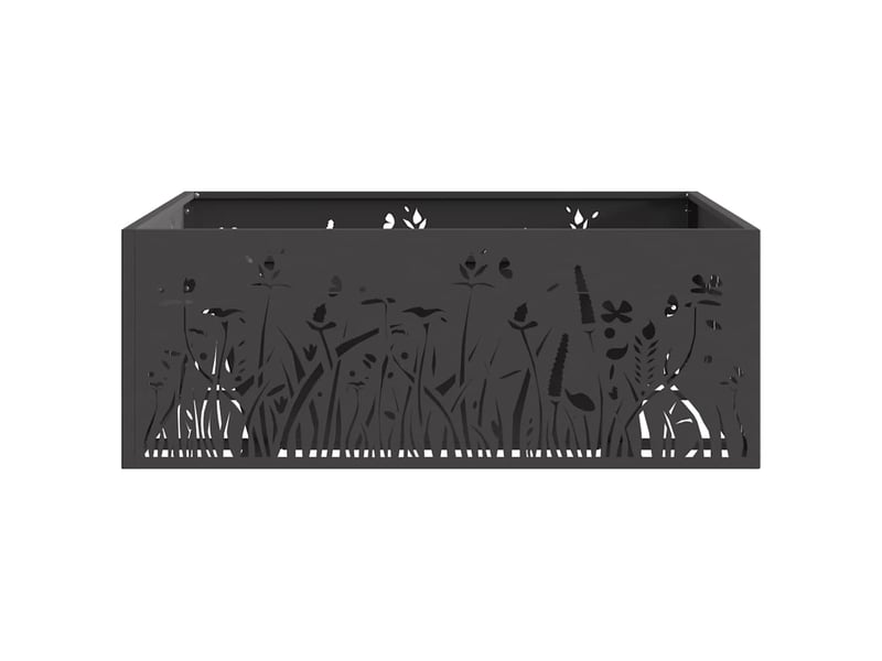 Brasero exterieur, foyer noir 80x80x30 cm acier patiné - Conforama E