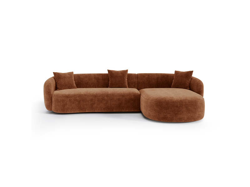  Canapé d'angle droit 4 places en velours texturé terracotta celine 1CELADVTTC - Conforama C