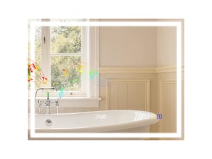 Miroir de salle de bain led bluetooth anti-buée tactile 90 x 3,5 x 70 cm