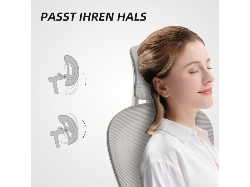  Chaise de bureau ergonomique ergonomique en maille, hauteur réglable avec accoudoirs rabattables, roulettes et fonction  - Conforama D