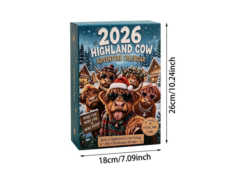  Calendrier de l’avent 2026 vache highland, 24 figurines miniatures 3d, compte à rebours de noël  - Conforama C