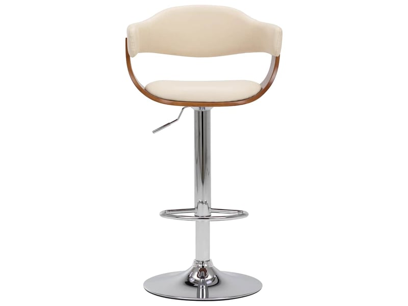  Lot de 2 tabouret de bar, chaise de bar crème bois courbé et similicuir shl85170  - Conforama C