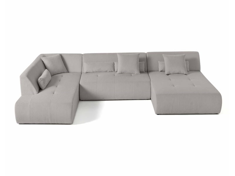  Onyx - canapé panoramique d'angle gauche 7 places - en velours côtelé - lisa design - gris clair ONYX - Conforama A