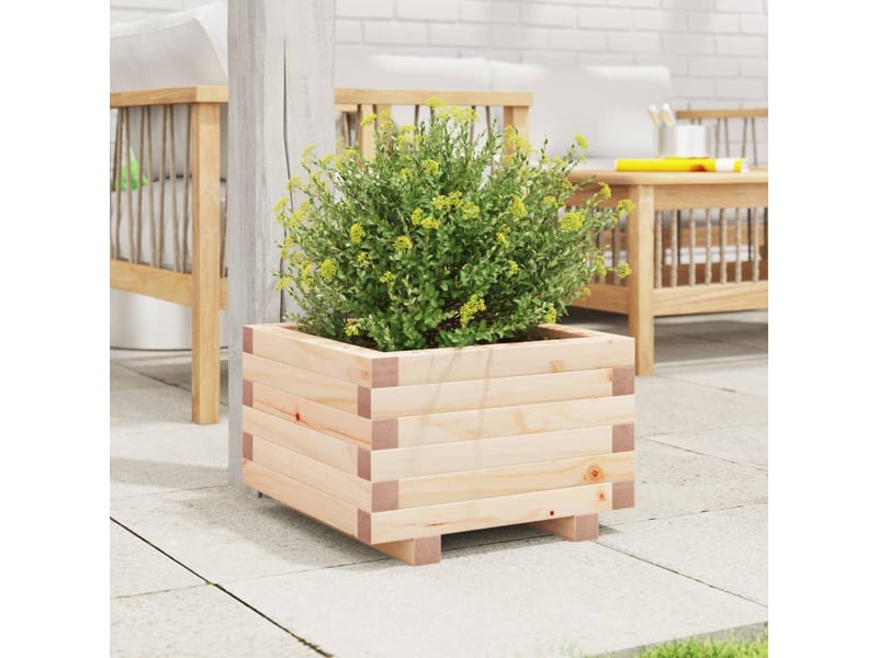  Jardinière - bac à fleurs 40x40x26,5 cm bois de pin massif  - Conforama C