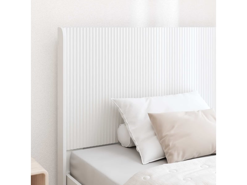 Lit simple- lit adulte - cadre de lit avec rangement et tête de lit blanc 100 x 200 cm - Conforama B