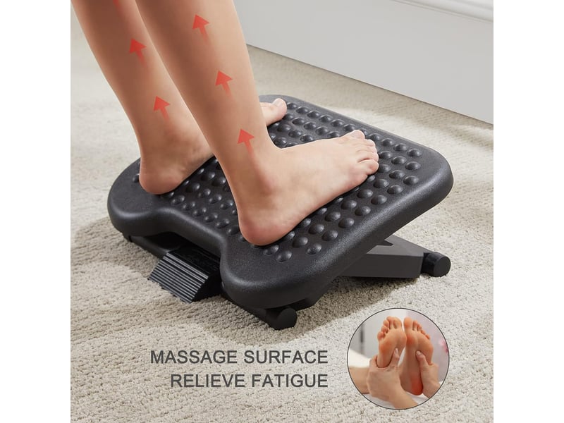  Repose-pieds réglable en hauteur et angle antidérapant pour bureau voyage 46cm×36 cm×11.5cm  - Conforama C
