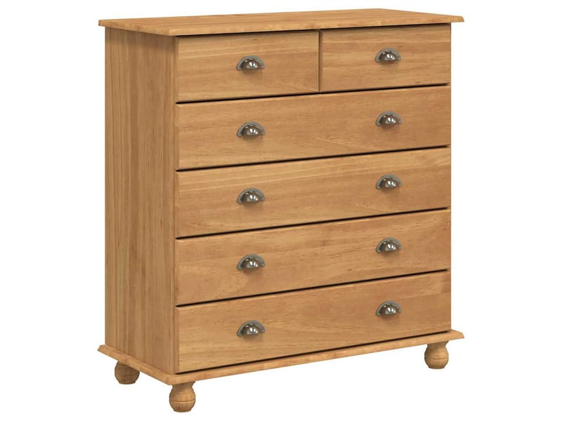  Commode chambre adulte, armoire à tiroirs askim marron 91x40x95,5 cm bois de pin massif  - Conforama A