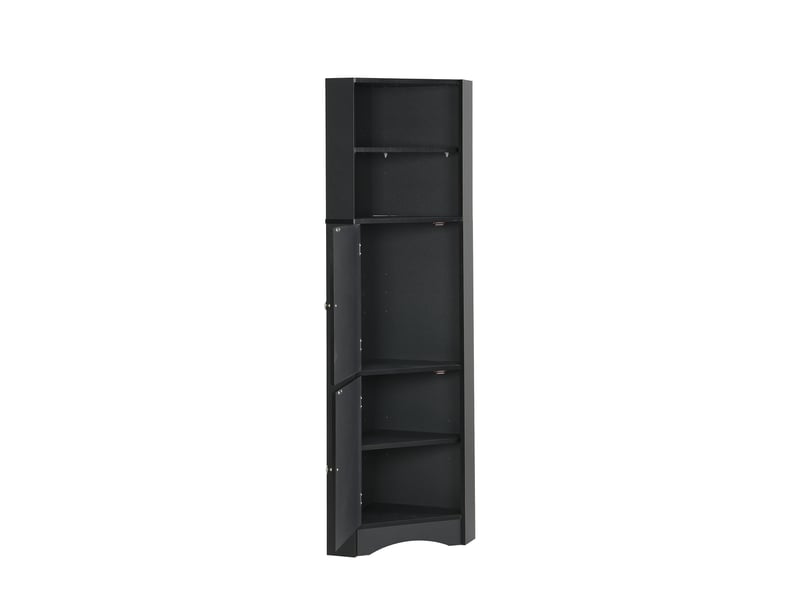  Meuble d'angle de salle de bains étagère réglable noir 36.5 x 36.5 x 155 cm WF314510AAB - Conforama B