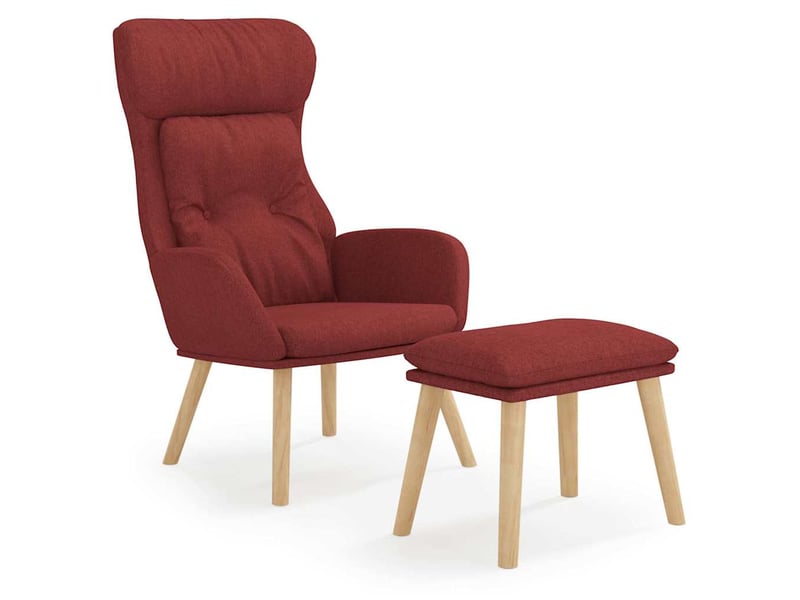 Vidaxl chaise de relaxation avec repose-pied rouge bordeaux tissu - Conforama D