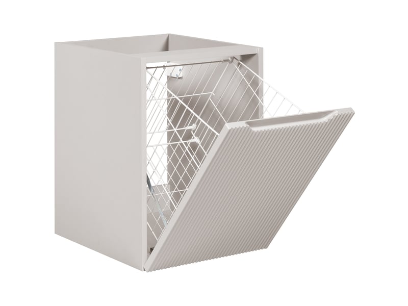 Ensemble salle de bain avec panier à linge et plan novo l.160 cm cachemire mat - Conforama E