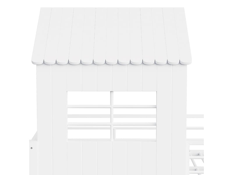 Lit enfant 90x200, garde-corps haut lit cabane enfant, rangement étagères intégrées, escalier sécurisé modulable, structure métal - Conforama D