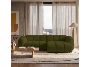 Selsey millma - canapé d'angle - 300 cm - velours vert