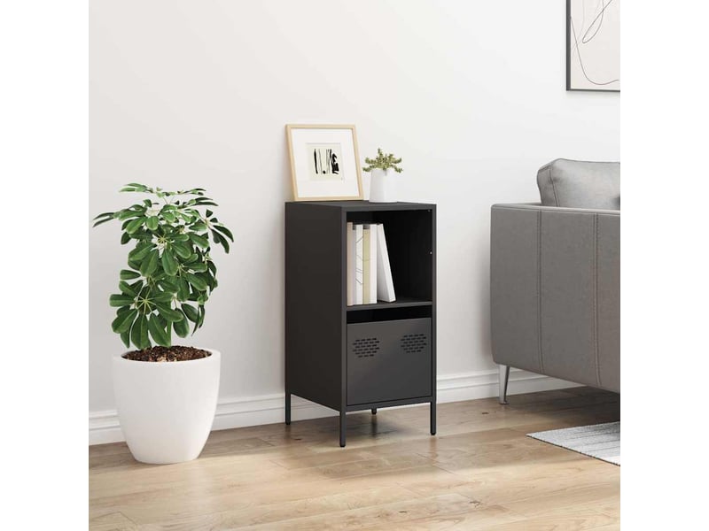 Buffet - bahut - meuble de rangement noir 35x39x73,5 cm acier laminé à froid  - Conforama C